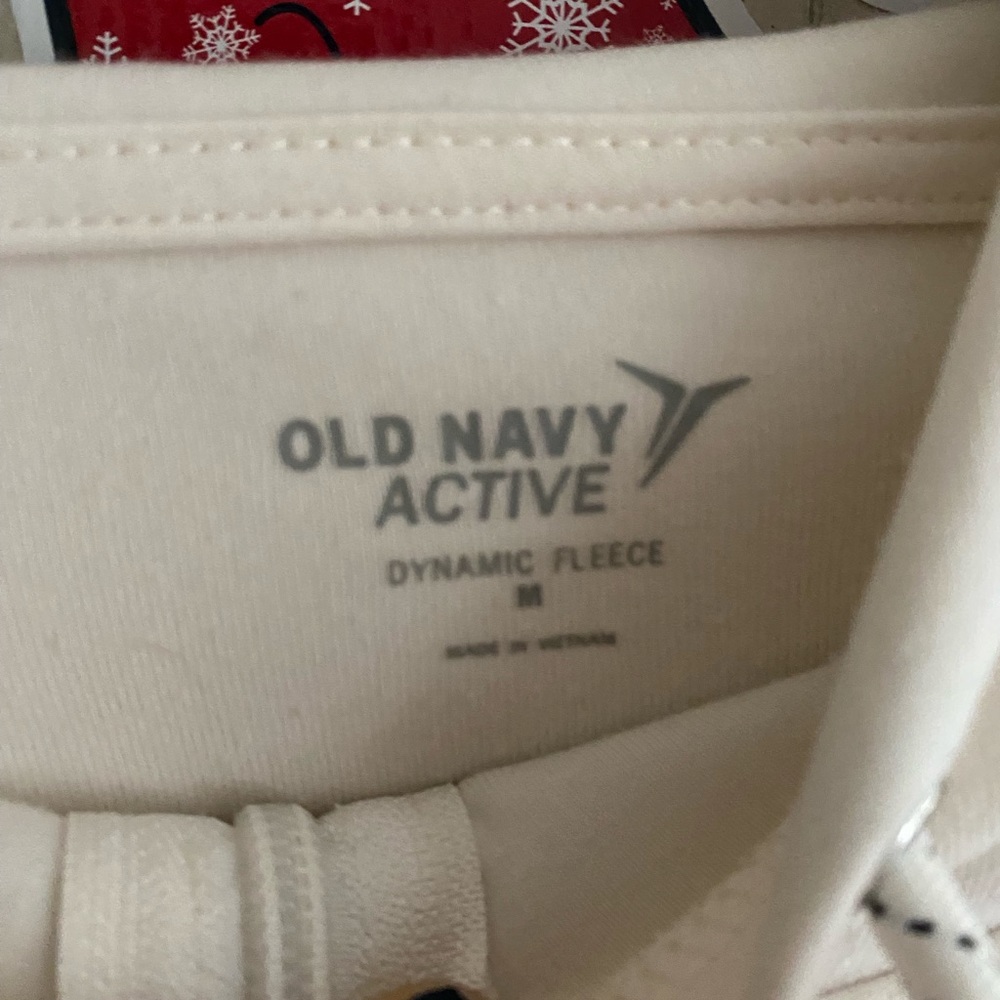 White old navy zip up hoddie, size medium